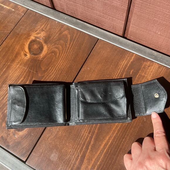 Vintage 90s Buxton Womens Black Leather Bifold Wallet Snap Closure Card Holders - Picture 6 of 12